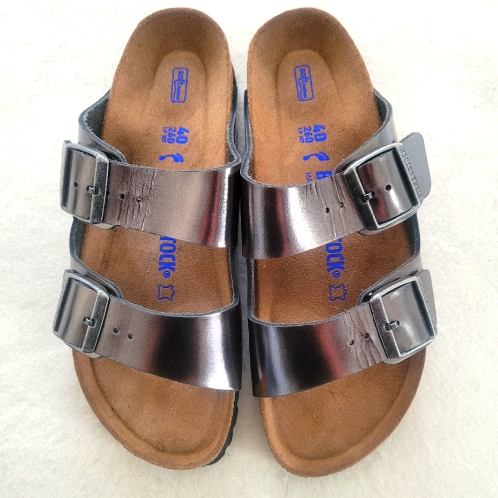 Birkenstock Arizona women's size EU 40 dark frey metallic